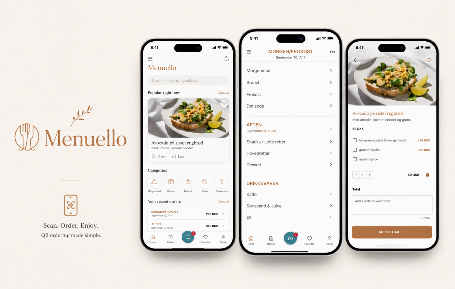 Menuello interface preview